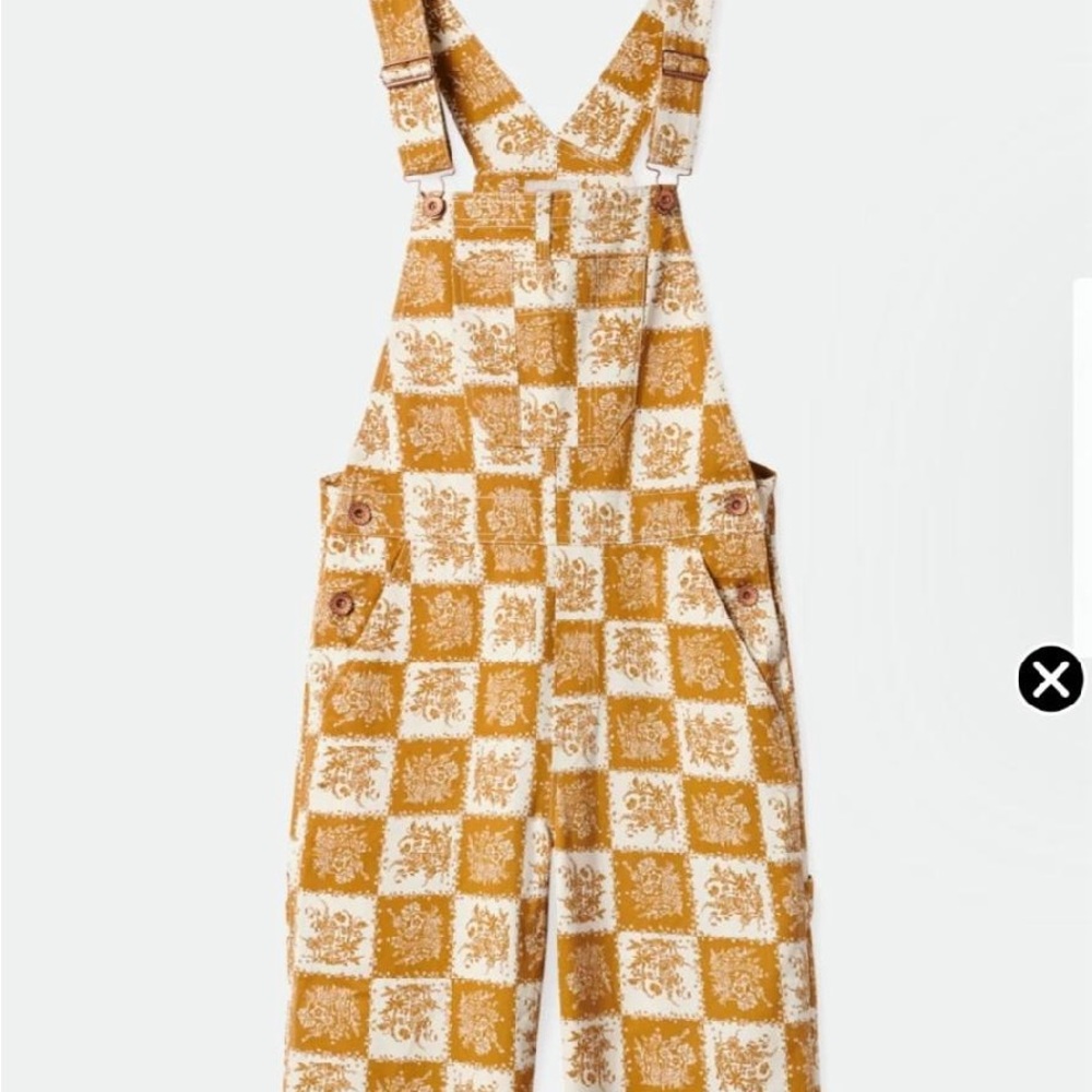 Women's Mustard Checkered Overalls